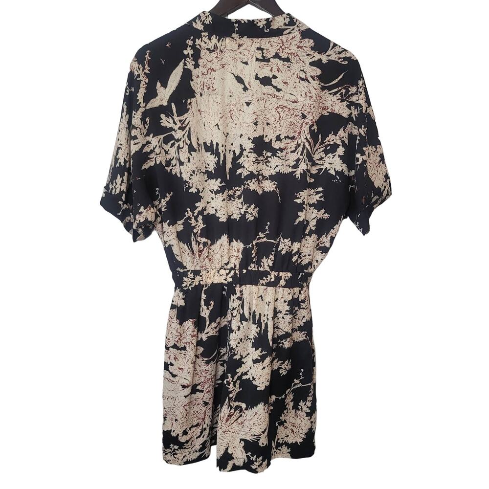 Bishop+Young Floral Romper Black Beige Vintage Boho Chic Size S - Picture 2 of 4